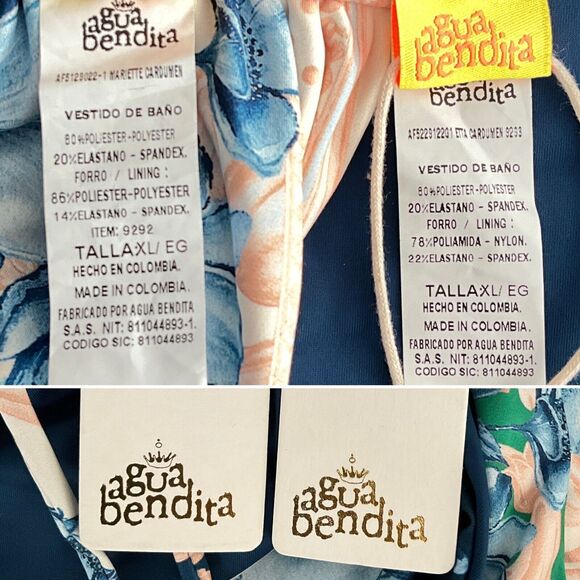 Aqua Bendita Swimsuit Size XL Blue Multicolor 2 Piece Mariette-Etta - Picture 11 of 12